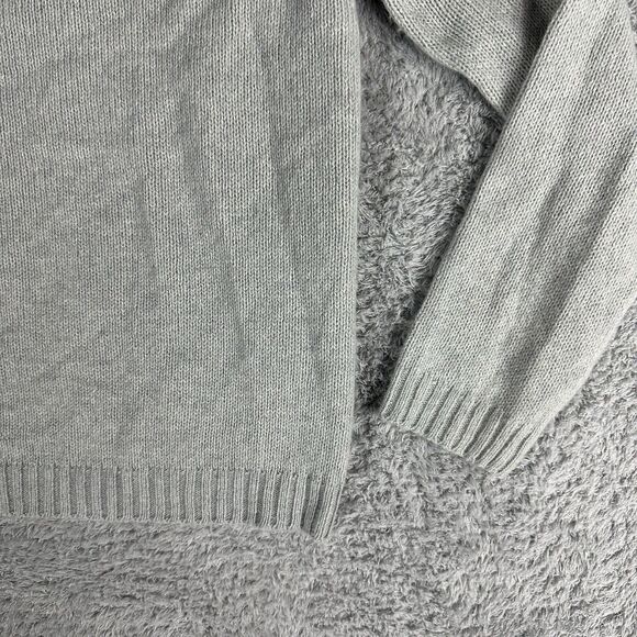 Woolrich Women's Cozy Ribbed Cable Knit Sweater M Grey Light Blue Wool Cashmere - Picture 4 of 16